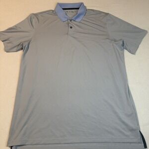 Short Par 4 by Greyson Polo Golf Shirt Polyester-Stretch, Gray, Mens Size Large